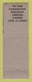 Matchbook Cover - Lil Tom's Rainbow Grill Wilson NC