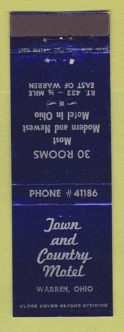 Matchbook Cover - Town and Country Motel Warren OH