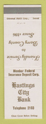 Matchbook Cover - Hastings City Bank MI?