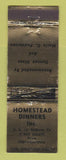 Matchbook Cover - Homestead Dinners Terre Haute IN area