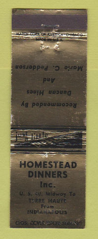 Matchbook Cover - Homestead Dinners Terre Haute IN area