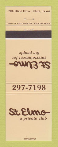 Matchbook Cover - St Elmo Private Club Clute TX