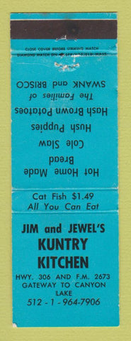 Matchbook Cover - Jim and Jewel's Kuntry Kitchen WEAR