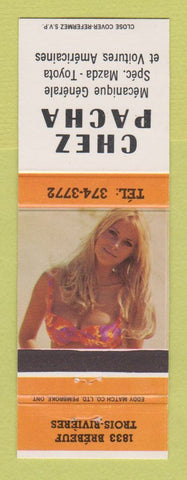 Matchbook Cover - Chez Pacha Auto Repair Trois Rivieres QC pinup