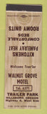 Matchbook Cover - Walnut Grove Motel Hillsboro OR