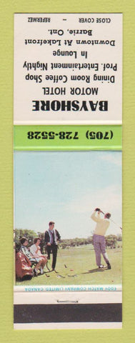 Matchbook Cover - Bayshore Motor Hotel Barrie ON