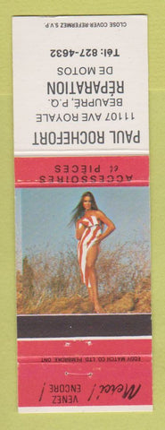 Matchbook Cover - Paul Rochefort Reparation De Motos Beaupre QC pinup
