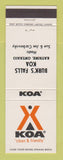 Matchbook Cover - KOA Camping Burk's Falls Katrine ON
