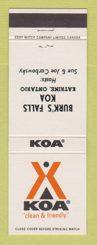 Matchbook Cover - KOA Camping Burk's Falls Katrine ON