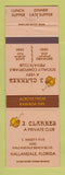 Matchbook Cover - J Clarkes Private Club Hallandale FL
