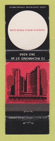 Matchbook Cover - Toronto Men's Press Club ON WEAR