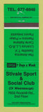 Matchbook Cover - Stivale Sport & Social Club Mississauga ON