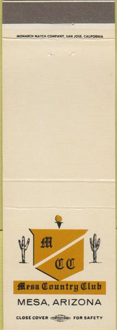 Matchbook Cover - Mesa Country Club Mesa AZ