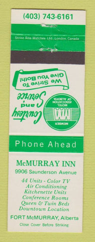 Matchbook Cover - McMurray Inn Fort McMurray AB