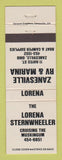 Matchbook Cover - Zanesville RV Marina OH Lorena Sternwheeler WEAR
