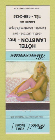 Matchbook Cover - Hotel Lambton QC pinup