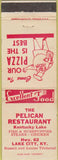 Matchbook Cover - Pelican Restaurant Lake City KY Chef