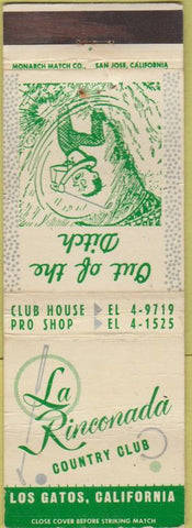 Matchbook Cover - La Rinconada Country Club Los Gatos CA