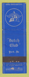 Matchbook Cover - Dutch Club York PA WEAR