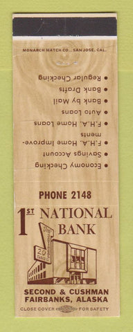 Matchbook Cover - 1st National Bank Fairbanks AK