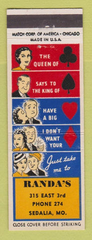 Matchbook Cover - Randa's Sedalia MO