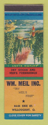 Matchbook Cover - Wm Meil Dry Goods Men's Clothes Willoughby OH