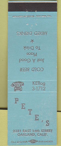Matchbook Cover - Pete's Bar Oakland CA