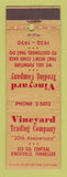 Matchbook Cover - Vineyard Trading Company 1950 Knoxville TN
