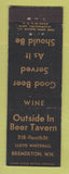 Matchbook Cover - Outside In Beer Tavern Bremerton WA WEAR