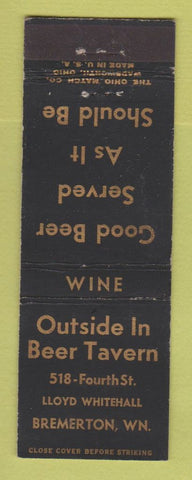 Matchbook Cover - Outside In Beer Tavern Bremerton WA WEAR