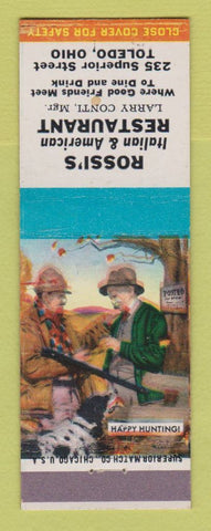 Matchbook Cover - Rossi's Italian Restaurant Toledo OH