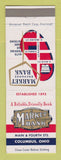 Matchbook Cover - Market Bank Columbus OH