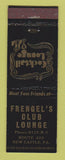 Matchbook Cover - Frengel's Club Lounge New Castle PA