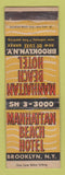 Matchbook Cover - Manhattan Beach Hotel Brooklyn NY WEAR
