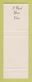 Matchbook Cover - Herb Hiatt Benton County Councilman Election