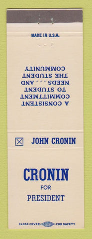 Matchbook Cover - John Cronin for President Election