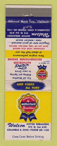 Matchbook Cover - Watson Motor Rebuilders Ford Columbus OH