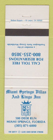 Matchbook Cover - Miami Springs Villas and Kings Inn Miami Springs FL