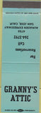 Matchbook Cover - Granny's Attic San Jose Ca