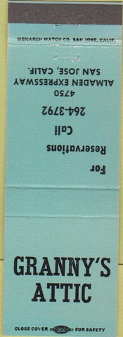 Matchbook Cover - Granny's Attic San Jose Ca
