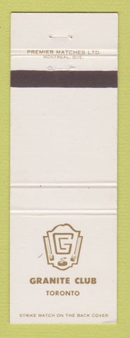 Matchbook Cover - Granite Club of Toronto ON
