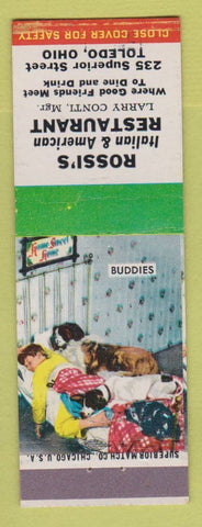 Matchbook Cover - Rossi's Italian Restaurant Toledo OH