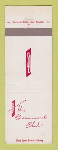 Matchbook Cover - The Beaumont Club TX WEAR