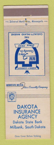 Matchbook Cover - Minnesota Mutual Insurance Dakoa State Bank Milbank SD
