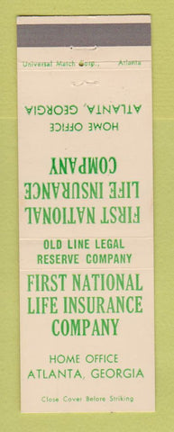 Matchbook Cover - First National Life Insurance Company Atlanta GA