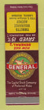 Matchbook Cover - General Insurance Company Tibbetts Lansing MI