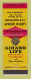 Matchbook Cover - Girard Life Insurance Company Aaron Goodman Scranton PA