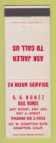Matchbook Cover - GG Nunez Bail Bonds Compton CA