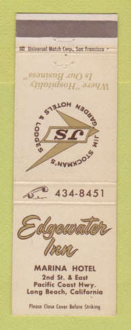Matchbook Cover - Edgewater Inn Marina Hotel Long Beach CA