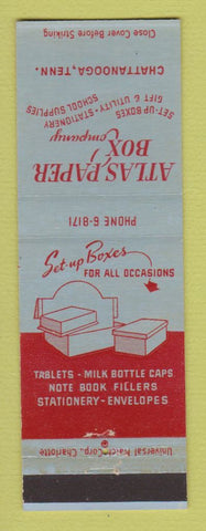 Matchbook Cover - Atlas Paper Box Company Chattanooga TN